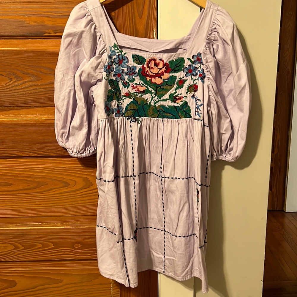 Urban outfitters lilac embroidered dress